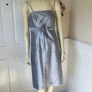SIRI Women’s Silk Strapless Hepburn Silver Gray A-Line Sheath Dress 6